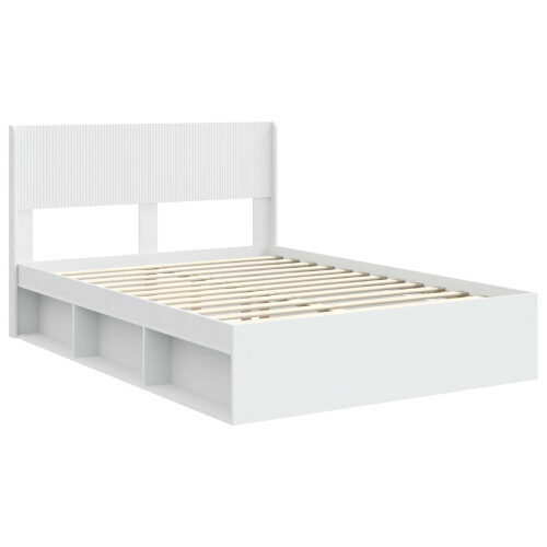 VidaXL vidaXL Bed Frame with Storage and Headboard White 150 x 200 cm 1