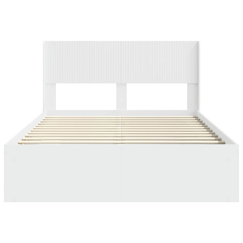 VidaXL vidaXL Bed Frame with Storage and Headboard White 150 x 200 cm 2