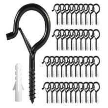 Ceiling Hooks, 40pcs Screw Hooks for Hanging Plants Cup Lights Utensils Hooks, Indoor Outdoor for Party Festival Decoration Hanging Safety Buckle Des