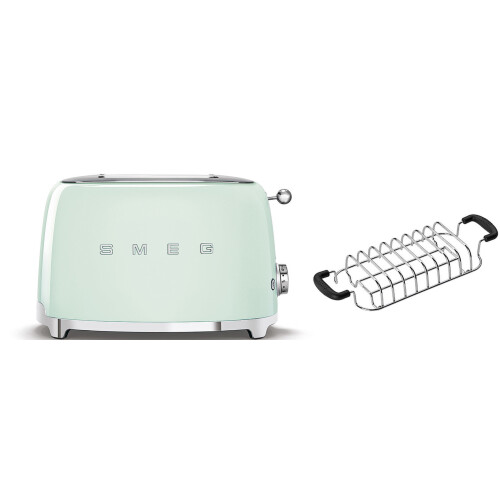 Smeg (Pastel Blue) Smeg TSF01 2 Slice Toaster + TSBW01 Bun Warmer Bundle 2