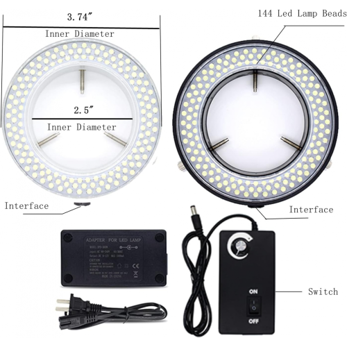60 LED 4.5W Δακτύλιος Μικροσκοπίου με Ρυθμιζόμενο Φωτισμό για Εργαστηριακή Χρήσ 1