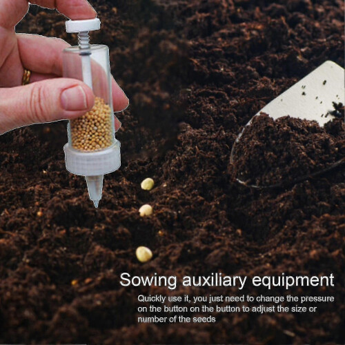 Transparent Push-Button Seeder, 4 L, Hand-Held, Garden Planting Tool 1