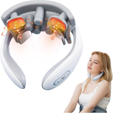 Portable Neck Relaxer, Intelligent Neck Massager with Heat Therapy, Wireless & Skin-friendly Silicone for Deep Muscle Relief & Trav