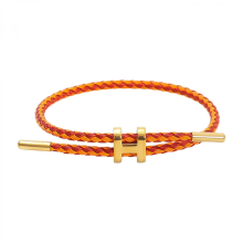 Elegant Gold Plated H Buckle Bracelet with Adjustable Design Sturdy Stainless Steel Wire Wristband for Trendsetters Good luck