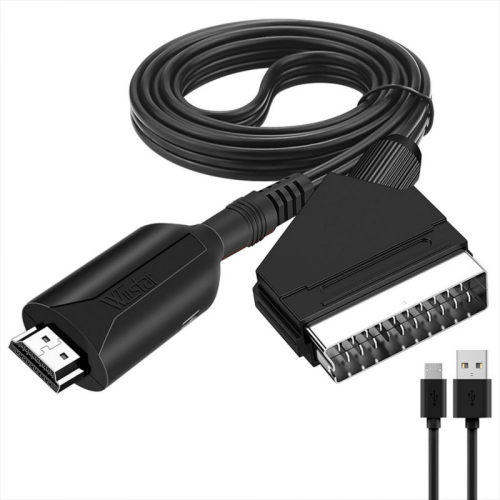 HDMI to SCART Cable 1 Meter, Direct Connection for Easy Video Audio Conversion