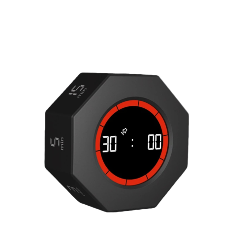 Octagon Desk Timer Cube 1-90min G Sensor 5.8x5.8x2.8cm Black