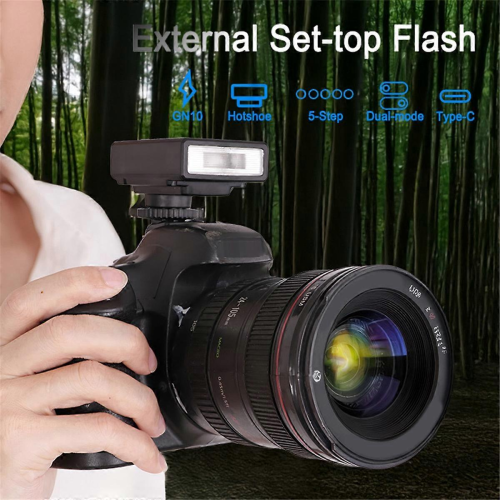 Universal Hot Shoe Camera Flash GN10 5600K Camera External Mini Photography Flash for /// 1