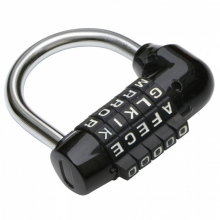 Kombinationshänglås med 5 bokstäver, svart - Kombinationslås - Cykellås, laptopryggsäck - Perfekt för Escape Rooms