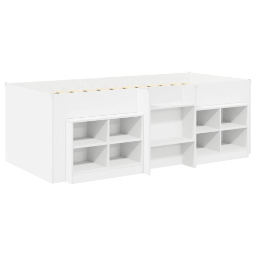 VidaXL vidaXL Loft Bed Frame with Cabinet 3 pcs White Engineered Wood 1