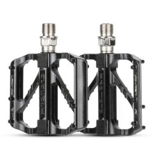 (Silver) Hollow Bike Pedals, Ultra-Light, Quick-Release, Non-Slip Alloy, Black
