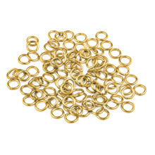 (Gold, Round 7mm) Silver and Gold Plated Open Jump Rings Pack of 100
