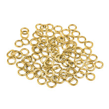 (Gold, Round 7.5mm) Silver and Gold Plated Open Jump Rings Pack of 100