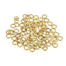 (Gold, Round 5mm) Silver and Gold Plated Open Jump Rings Pack of 100