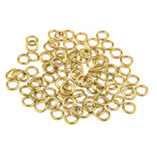 (Gold, Round 10mm) Silver and Gold Plated Open Jump Rings Pack of 100