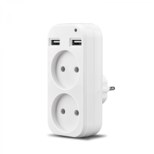 Nástenný USB adaptér s dvojitou zásuvkou na nabíjanie telefónu, dvojitý USB port 5V 2A, USB elektrický výstup