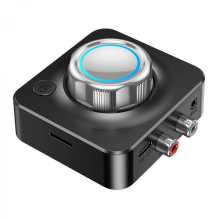 Bluetooth 5.0-mottaker med 3D-surroundlyd - Trådløs 3,5 mm Aux til 2 RCA-lydadapter med automatisk på-funksjon qhs