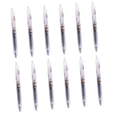 12Pcs Animal Print Retractable Gel Pen 0.5MM-whitehorseblackin
