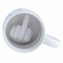High quality brand new Creative Design White Middle Finger Mug Novelty Style