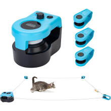 Remote Control Cat Toy with Sound, Feather Interactive Cat Exercise Toy, Automatic Rotating Laser Toy for Weight Loss