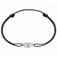 Silver handcuff necklace on a cord
