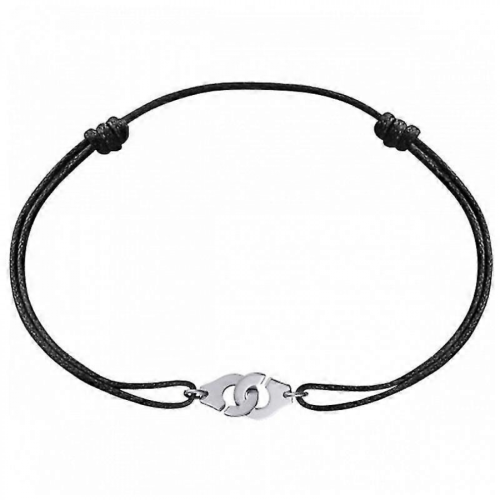 Silver handcuff necklace on a cord