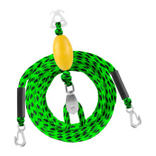 17Ft Waterproof Towing Cord With Double Hook-Green black dots