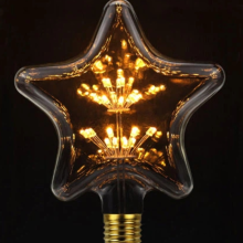 Becuri LED Edison, Bec decorativ cu filament LED, bec decorativ LED cu sferă E27 AC85-265v 2300k (Stea)