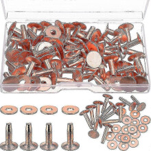 50 Sets Copper Rivets And Burrs, Copper Rivets for Leather for Belts Wallets Collars Leather Diy Cr xi