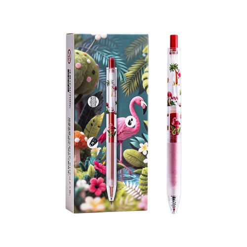12Pcs Animal Pattern Retractable Gel Pen-1Zebra black ink1 2