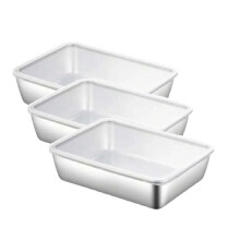 Meat Keeper for Refrigerator 3X Airtight Food Storage Containers with Lid Stainless Steel Bacon Keeper Fridge Organizer