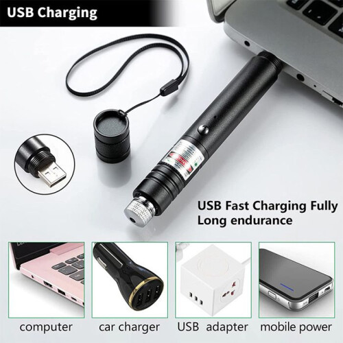 Indicator laser - ROȘU - 1mW - Rază lungă de acțiune 10KM - Încărcare USB - Model nou 2