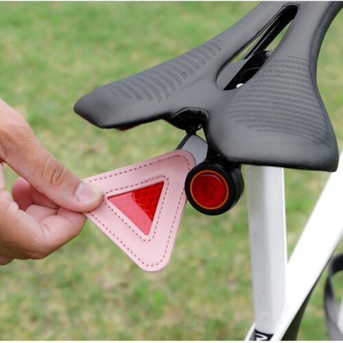 Bicycle saddle triangle reflective warning pendant night riding leather reflective sheet portable multi-functional reflective mark 2