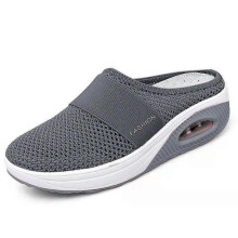 (42, dark gray) Air Cushion Slip-on Walking Shoes Orthopedic Diabetic Non Slip Walking Shoe A