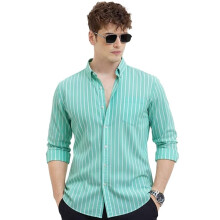 (Cotten, 16") Test Product Mens Casual Printed Striped Stylish Latest Formal Shirt For Men Cotton Mix 220 Gsm