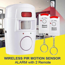 Wireless Pir Motion Sensor Alarm + 2 Remote Controls Shed Home Garage Caravan