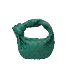 (green) Women's Soft Leather Woven Hobo Knotted Strap Bag Purse Shoulder Crossbody Bag