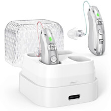 Appareils auditifs rechargeables USB pour seniors, amplificateur de son personnel, appareil auditif pour adultes avec étui de chargemen