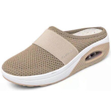(35, Khaki) Air Cushion Slip-on Walking Shoes Orthopedic Diabetic Non Slip Walking Shoe A