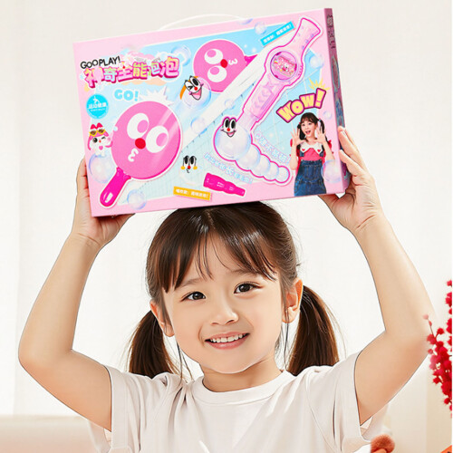 Creative Smog Bubble Maker with Pingpong Bat Fun Bubble-Pink 0