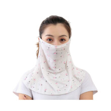 Masque de protection solaire respirant à motif floral en soie glacée très élastique, à suspendre aux oreilles, pour le cyclisme, les sp