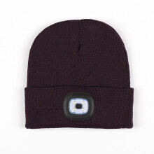 (Purple red) LED Lighted Beanie Cap,USB Rechargeable Running Hat Ultra Bright LED Waterproof Light Winter Warm Gifts for Men and Women
