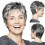 women's gradient gray short wavy curly wig boy cut pixie hair full wigs 1