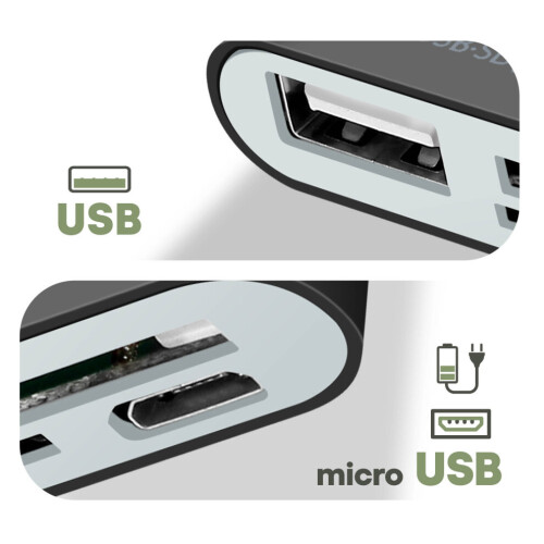 Adaptateur USB-C vers USB, lecteur de cartes SD et micro SD et micro USB 2