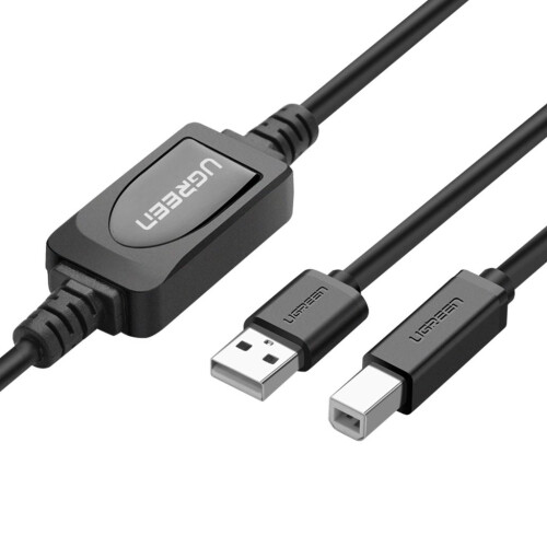 Kabel do drukarki Ugreen USB-B na USB-A 2.0, 15m - Czarny