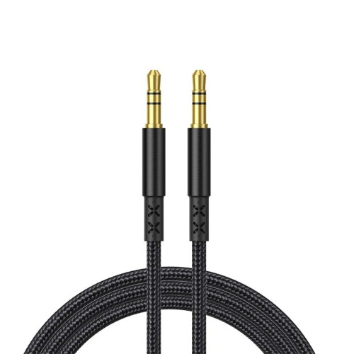 AUX Samochodowy kabel audio stereo 2m - Czarny