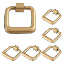 6-Piece Zinc Alloy Cabinet Door Drawer Knobs in Sand Gold, 49mm Height, Easy Installation with Screws Included
