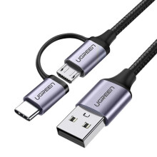 Câble Ugreen 2en1 USB vers micro USB / USB-C 2,4A, 1m - Noir