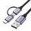 Câble Ugreen 2en1 USB vers micro USB / USB-C 2,4A, 1m - Noir 1