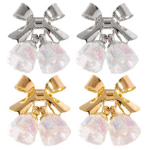 4Stk Nagelstuds Weihnachten Zirkonia Schleifen Glocken Schmuck