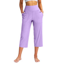 Broeken voor dames Wijde pijpenbroek met zakken Yoga-Lavendel M